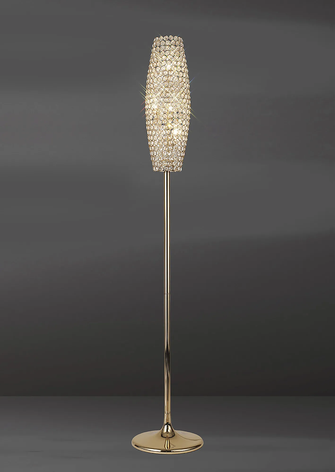 IL30768  Kos Crystal 160cm Floor Lamp 4 Light French Gold
